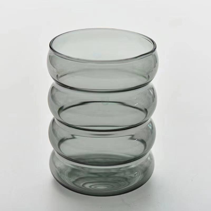 Farbige Raupe Glas Einlagig Hitzebeständig Spiral Kreis Tasse Hochwertig Haushalt Frühstück Saftbecher