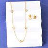 Fashion Women Men Silver Color Gold Stainless Steel Heart Bracelet Necklace Earrings Jewelry Gift