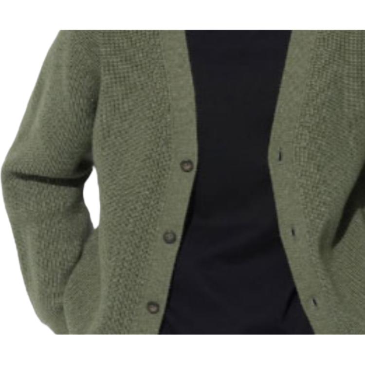 UNIQLO Solid Color Single-Breasted V-Neck Loose Long Sleeve Knit Sweater Men sweater Olive 466718-56