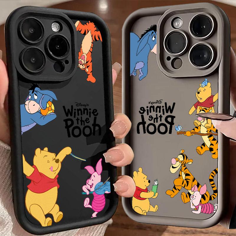Winnie Piglet Tigger Cartoon Phone Case For iPhone 17E 11 12 13 14 15 16 17 Pro Max Fundas 17 Air Plus 16e 13 Mini Silicon Cover