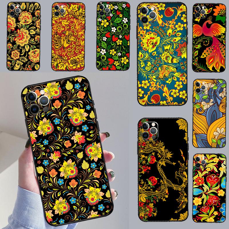 Khokhloma Russian Pattern Flower Case For OnePlus 15 13T 13 12 11 13R 12R 10R 10T 8T OnePlus Nord 5 CE 3 4 Lite N20 N30 Cover