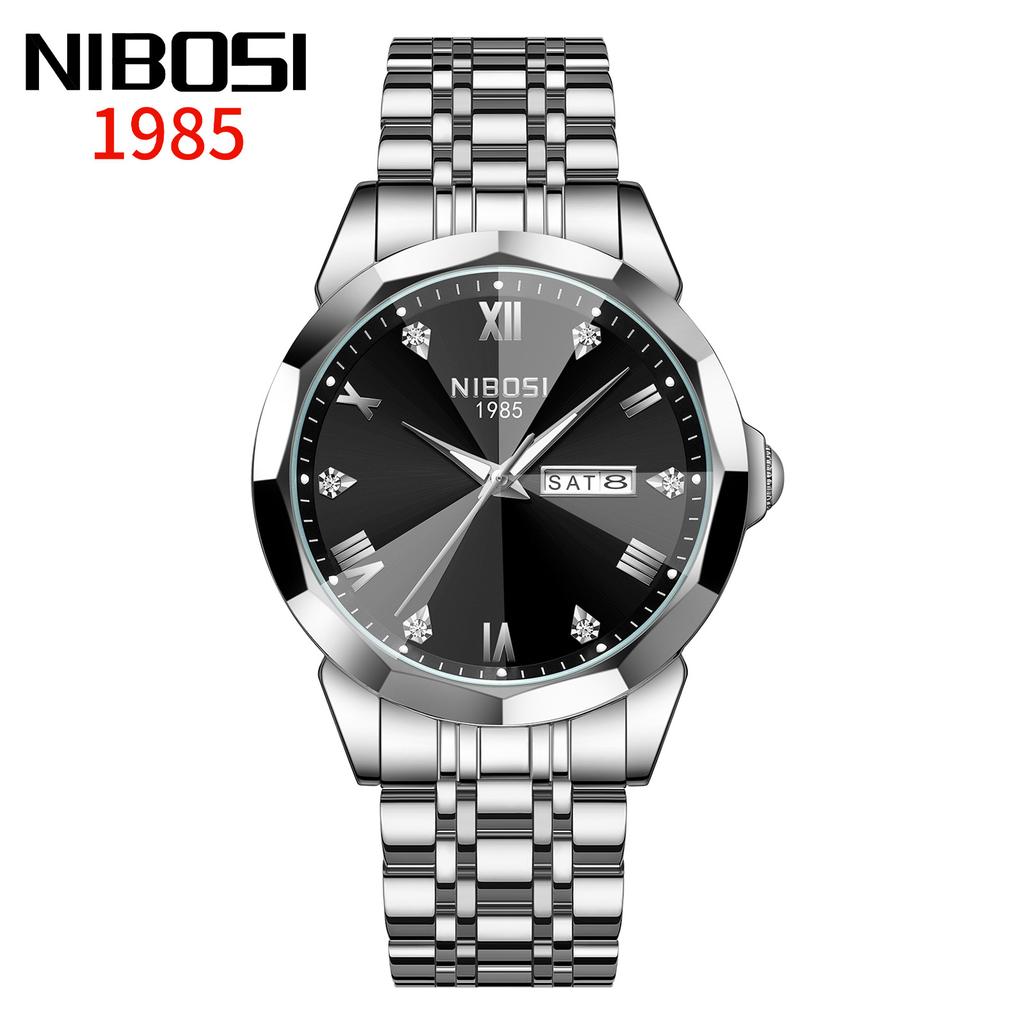 Quartz Watch Fashion Diamond-Encrusted Steel Belt Men'S Watch Luminous Waterproof