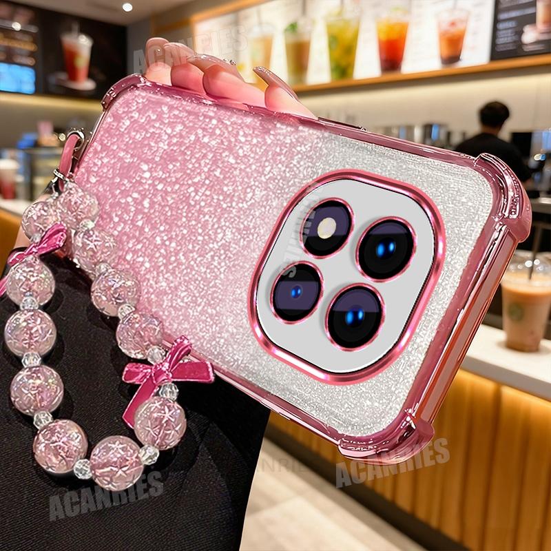 Note14pro Star Lanyard Beschichtung Glitzer Stoßfest Silikonhülle Für Xiaomi Redmi Note 14 Pro Plus Note14 14pro 4g 5g Rückseite