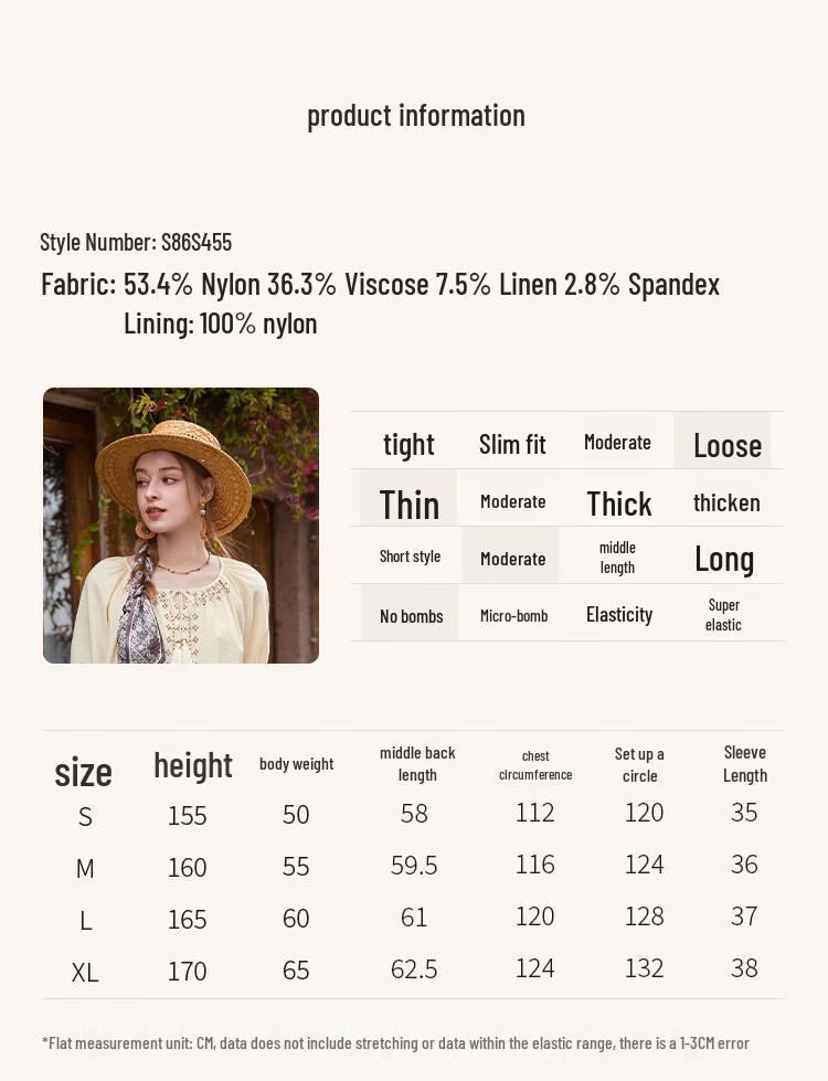 Women's Embroidered Linen Blend Puff Sleeve Top