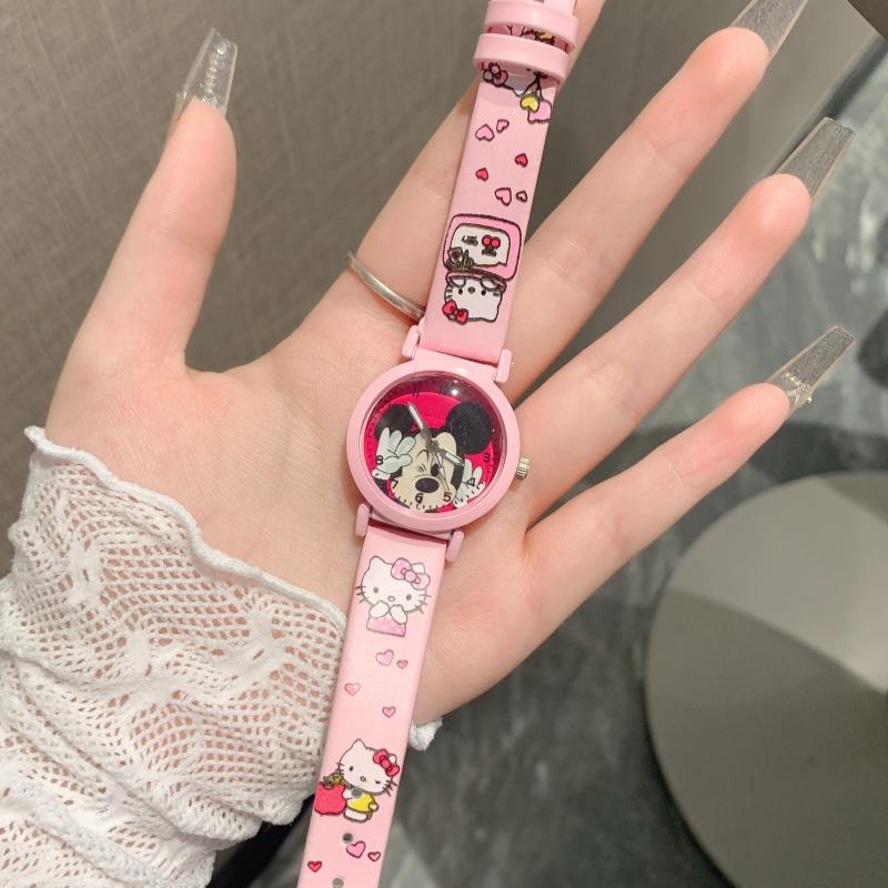 Cute Kt Cat Children'S Cartoon Watch High Value Boys And Girls 3-16 Years Old Primary And Secondary School Students Simple