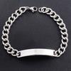 22cm Edelstahl Leeres Etikett Armband für Männer Frauen Punk Junge Gebogener Balken Anhänger Armreif Hand Kubanische Kette Armband Metall Schmuck