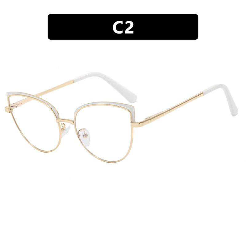 

Fashion Metal Frames Cat Eye Anti Blue Light Glasses Women Optical Eyeglasses Frame Computer Reading Eyewears