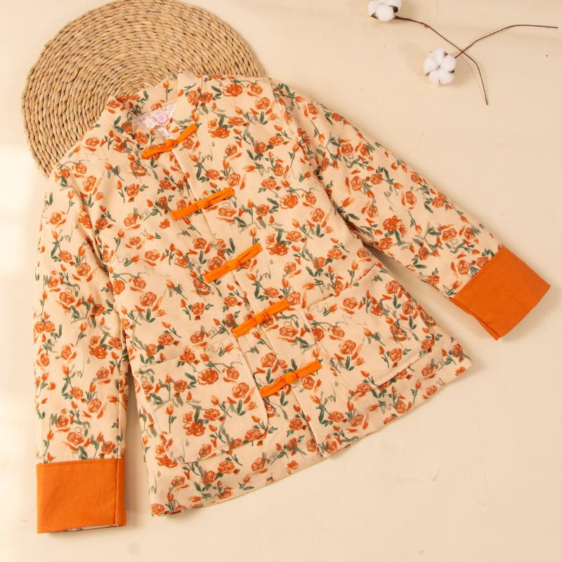 Winter New Chinese Style Pure Cotton Hand-Stitched Detachable Core Coat for Mothers