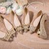 Niche Wedding Shoes Crystal Shoes Main Wedding Shoes New Bridesmaid Evening Dress High Heels Women's Thick Heel Bride Shoes