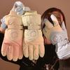 Cycling Touch Screen Full Finger Gloves for Women In Winter Warm and Velvet Thickened  Cold Proof Riding Electric Motorcycles  Skiing  Waterproof