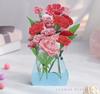 moin moin Message Card Set of 3 Envelope 3D Rose Card Envelope 2105me172 (Rose, Tulip, Hydrangea) / Included, Greeting, Pop-Up Stand, Vase, / +