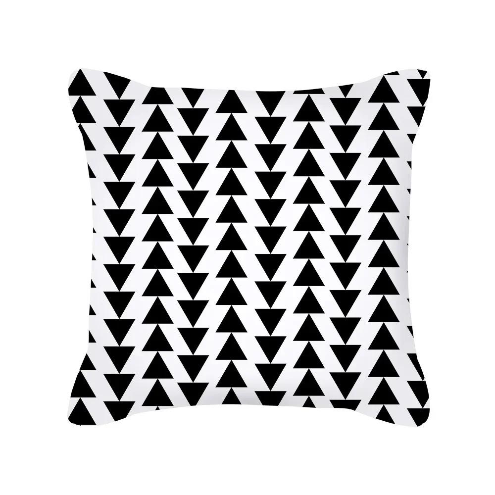 Kissenbezug schwarz und weiß, Kissenbezug mit geometrischem Druck, Moderner und schlichter Stil, Heimdekoration, für Sofa