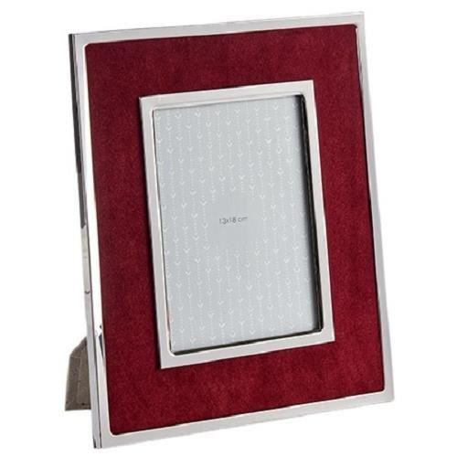 Cadre photo - Giftdecor - 18 x 13 cm - Daim - Aluminium - Marron/Argenté marrone