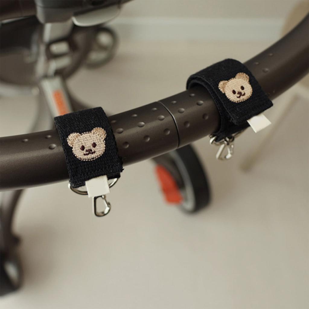 1 Pair Baby Stroller Organizer Hook Cute Bear Stroller Hooks Adjustable Bag Hanging Hooks Sturdy Stroller Accessories