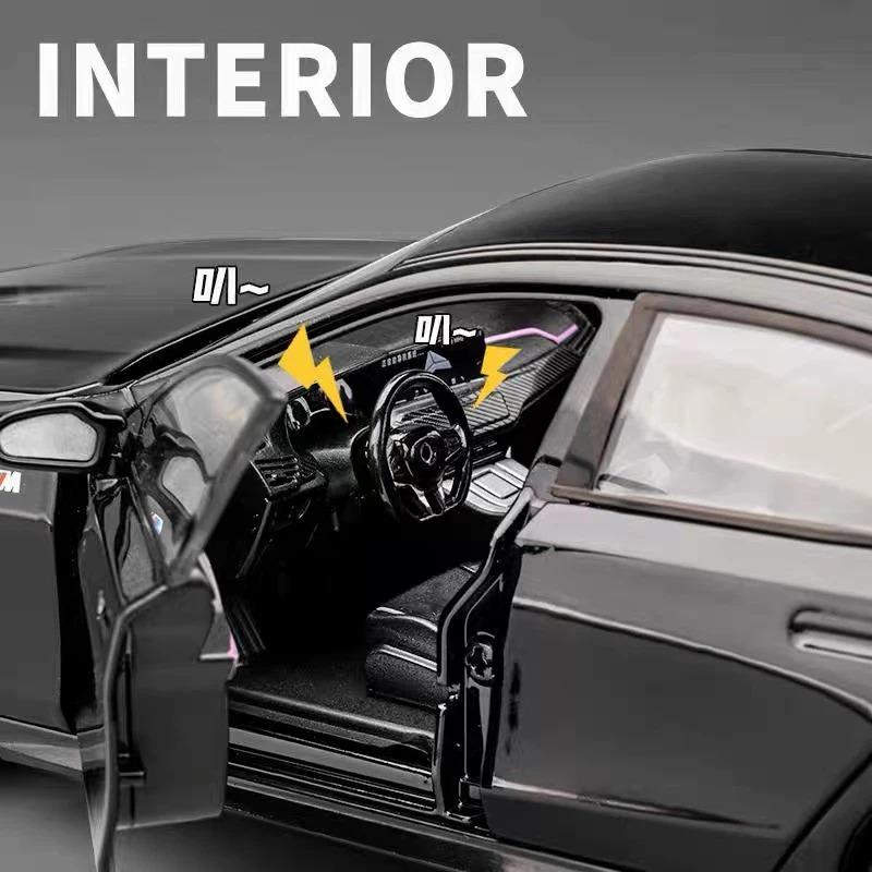 1/24 BMW I5 M60 Diecast Alloy Modelo Luxy Toy Car Som Luz Kid X-MAS Toy Presente