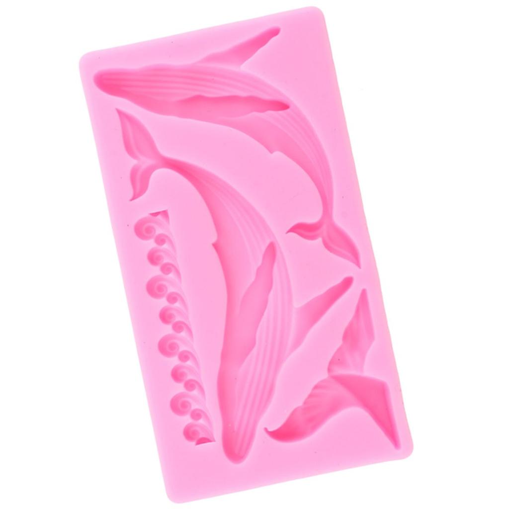 Ocean Series Whale Waves Silicone Mould Dolphin Fondant Cake Decorating Tools Candy Resin Clay Mould Chocolate Gumpaste Moulds