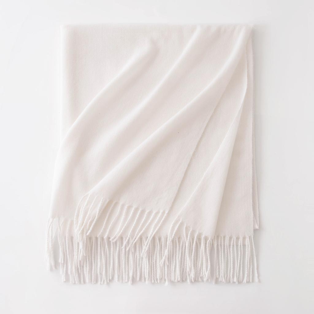 Cashmere Feel Solid Color Women's Imitation Cashmere Scarf Spring Atmosphere Korean Style Versatile Mid Length Shawl Scarf