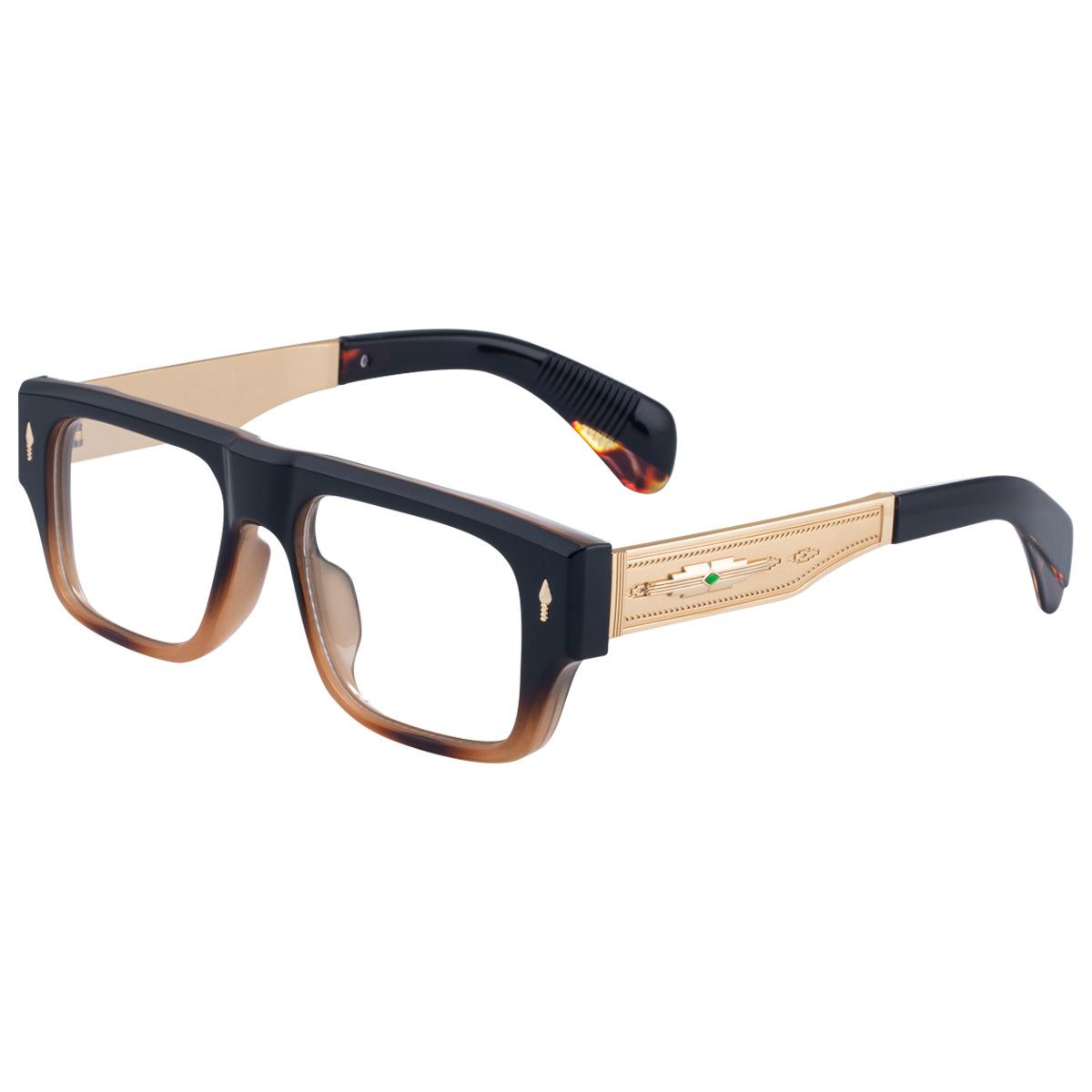 

Fashion Oversized Square Reading Glasses Men Blue Light Blocking Metal FrameGlasses Trendy Optical Presbyopia Eyeglasses0to+6.0 Original lens 0