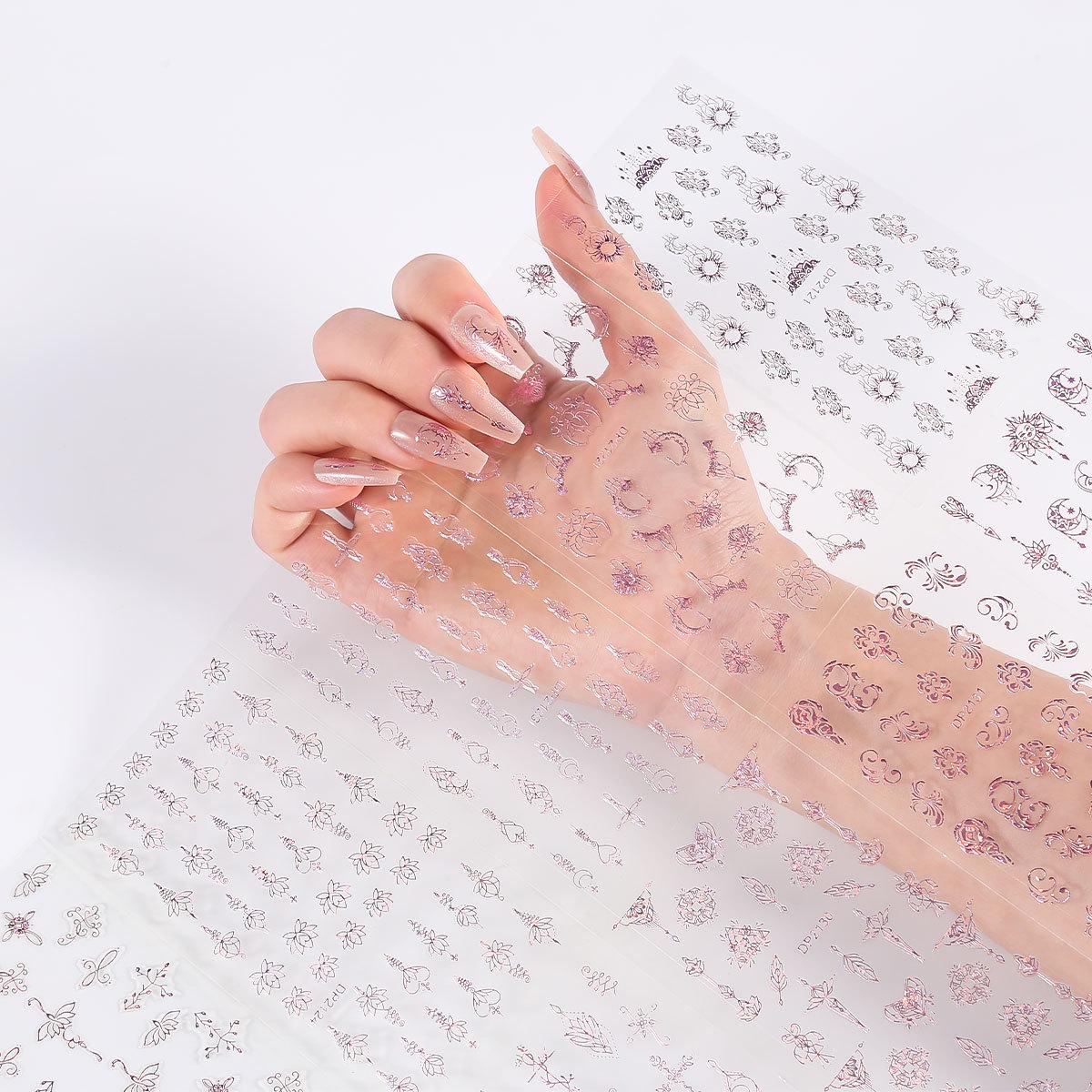 30-Piece Children s Self-Adhesive Nail Art Deco Stickers Set 30 pcs Children s Nail Stickers Set розовый