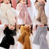 Fashion Thicken Warm Faux Fur Winter Scarf Soft Plush Cold-proof Neck Protector Windproof Solid Color Shawl Scarves for Women