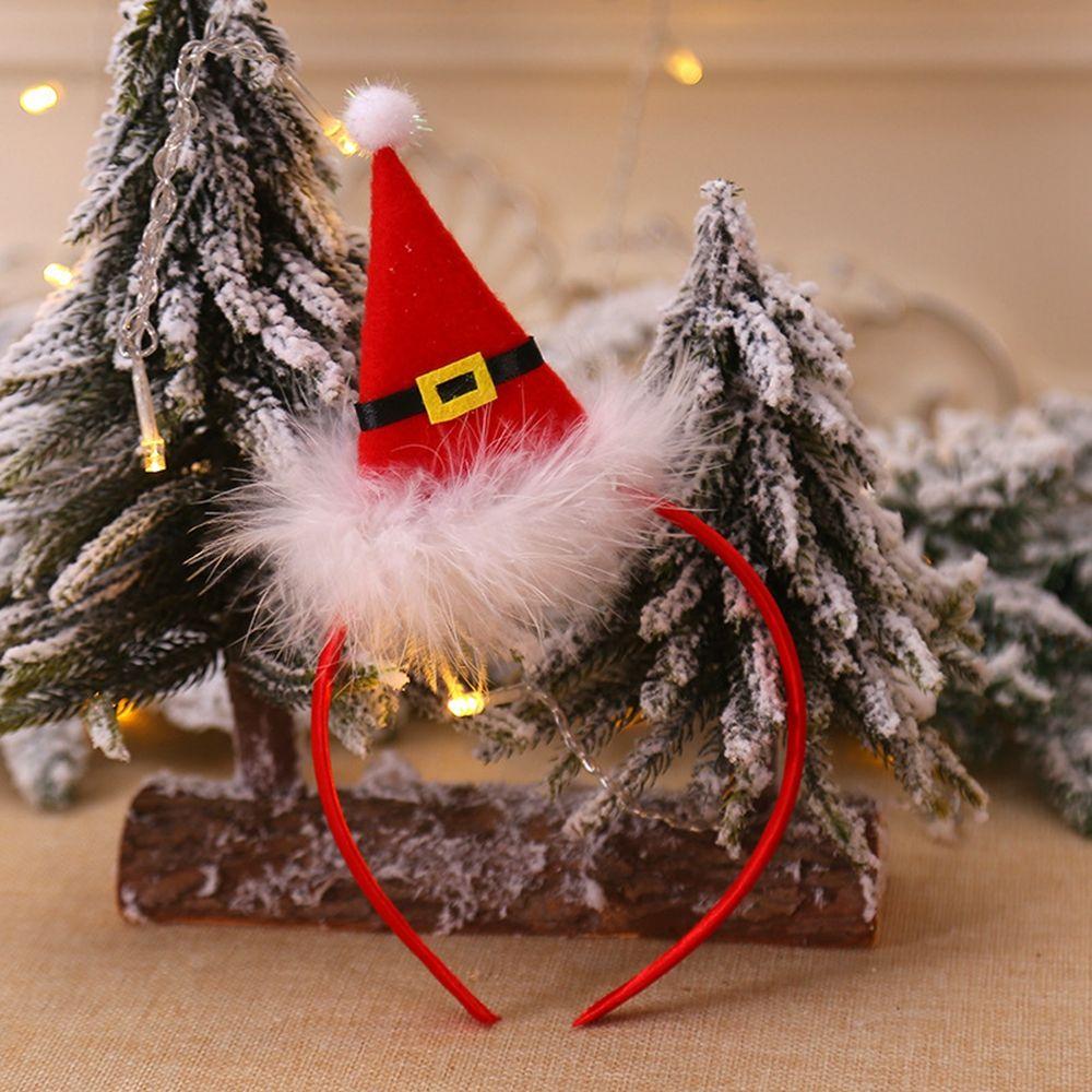 Dress Up Elk Bells Christmas Hair Band Antlers Headband Female Plush Hair Hoop Christmas Decoration