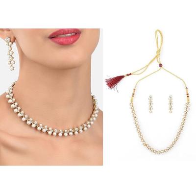 Zeitgenössisches Perlen-Halsband-Schmuckset für Damen