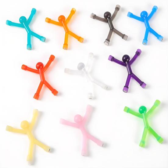 10 Stück Stressabbau Magnet Männer Spielzeug Bunt 3D Männer Kühlschrankmagnet Kinder Erwachsene Tragbares Reise Sinnesspielzeug
