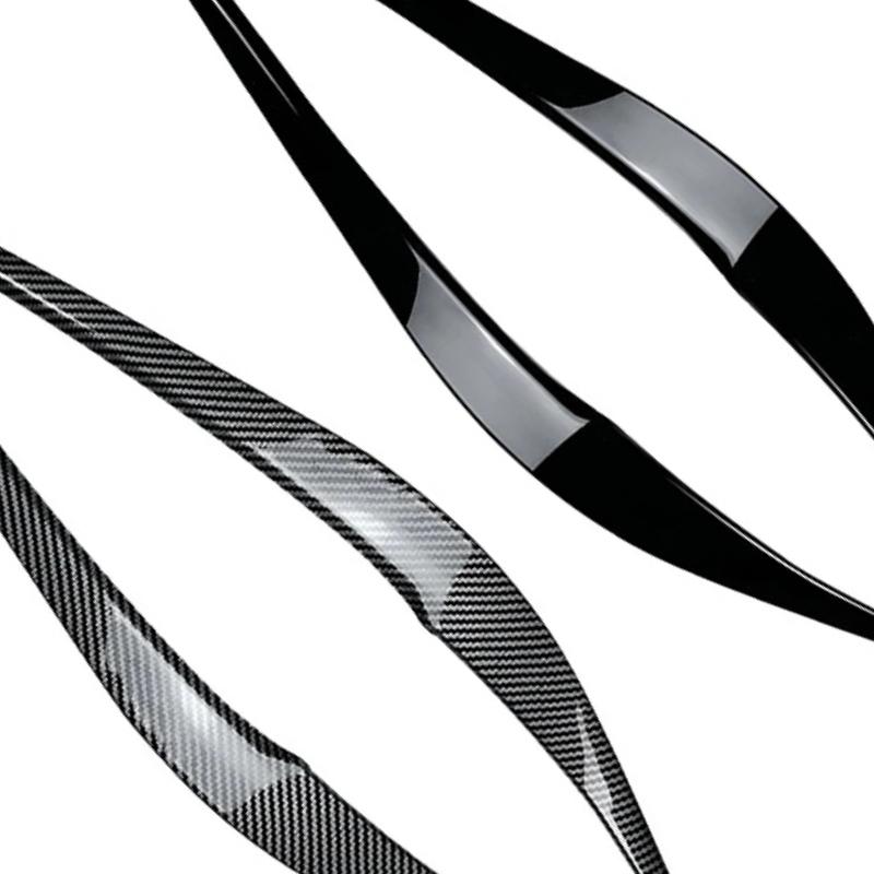 1Pair ABS Plastic Car Headlights Eyebrow Eyelids Cover Stickers Trim for BMW 2 Series F22 F23 2015- Gloss Black/ Carbon Look