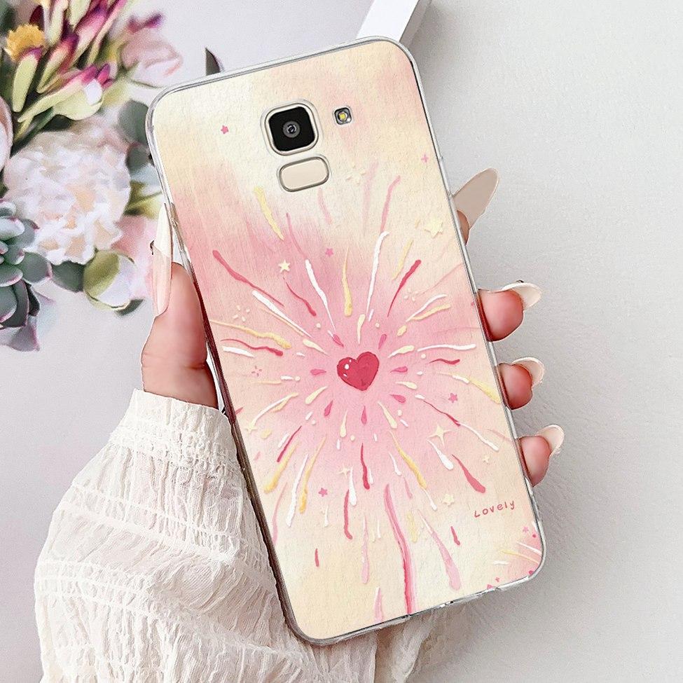 Clear For Samsung J6 2018 Case SM-J600F Cute Fashion Funny Painted Back Cover For Samsung Galaxy J6 2018 Phone Case J600G J600FN