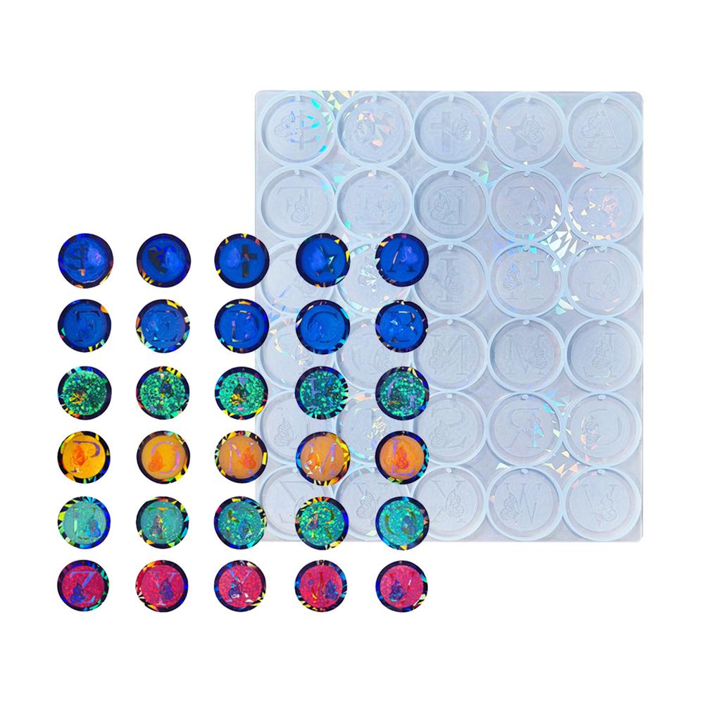 Alphabet Epoxy Resin Silicone Mold Holographic Butterfly Letter Pendant Molds DIY Keychain Earring Pendant Jewelry Craft