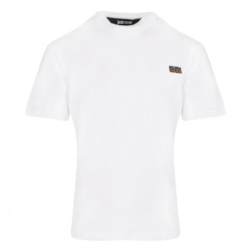 Just cavalli milano men's t-shirt new jacquard label white - Size: L
