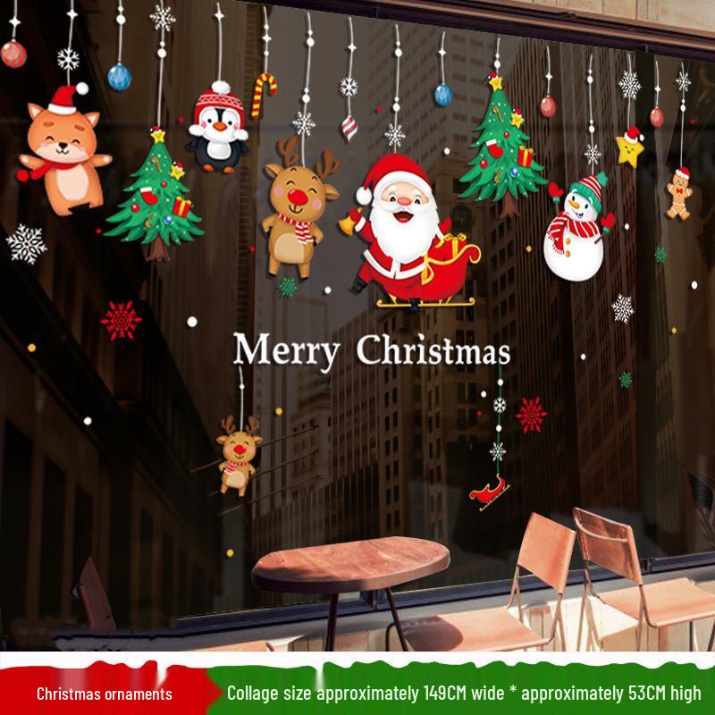Santa Claus Christmas Window Cling Stickers for Tree and Scene Decoration