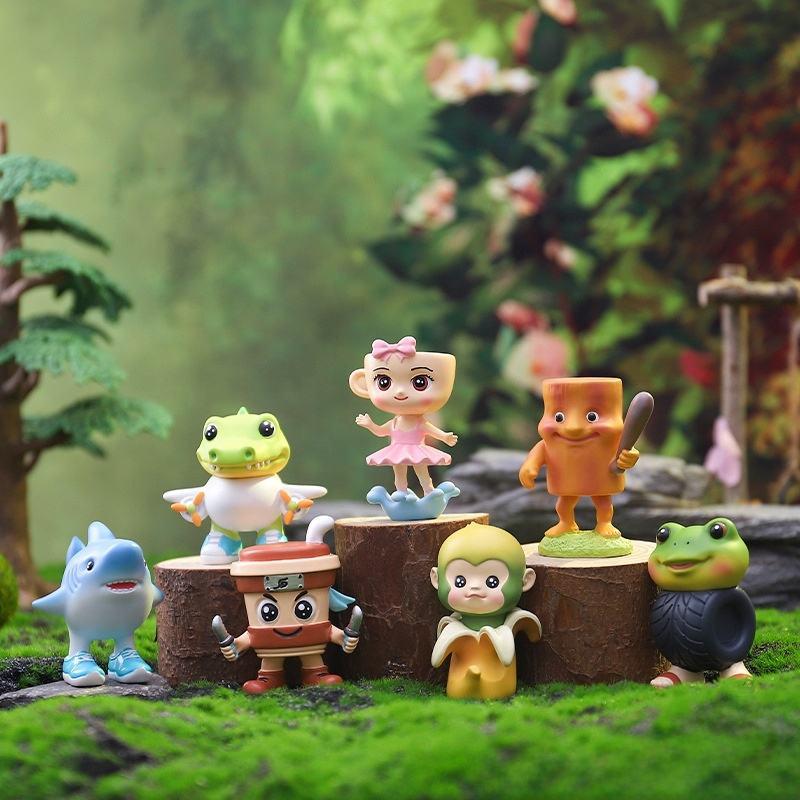 Italian Brainrot Tung Tung Sahur Figures Doll Tralalero Tralala Bombardino Crocodilo Shimpanzini Bananini Model Toy Blind Box