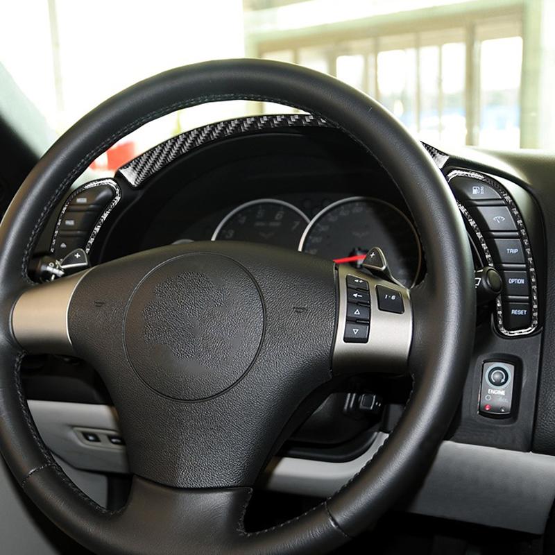 For Chevrolet Corvette C6 05-07 3PCS Real Carbon Fiber Instrument  Sticker Trim Car Interior Accessories Car Interior