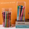 Tabletop Clear Pencil Holder with Lid Storage Box Dustproof Student Office Desk Organizer