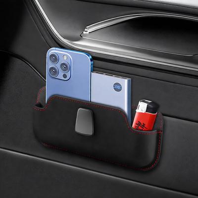 Suede Car Armrest Storage Box Universal Organizer Multifunctional Phone Holder Receipt Card Case Interior Accessory