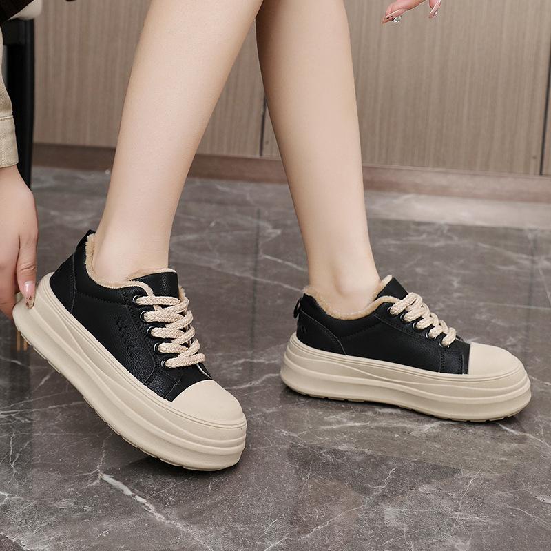 Autumn and winter short velvet warm thick baseplate shoes women's shoes commuting casual sports shoes work shoes