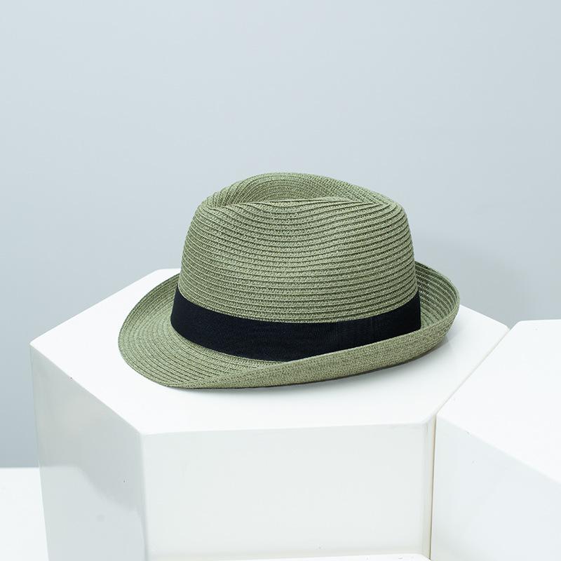 Spring Summer New Fedora Hat for Men Women, British Style Jazz Cap, Outdoor Travel Sun Protection Straw Hat