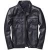 New retro cowhide pattern jacket retro and old leather jacket men's stand-up collar locomotive clothing short slim jacket jacket trendy