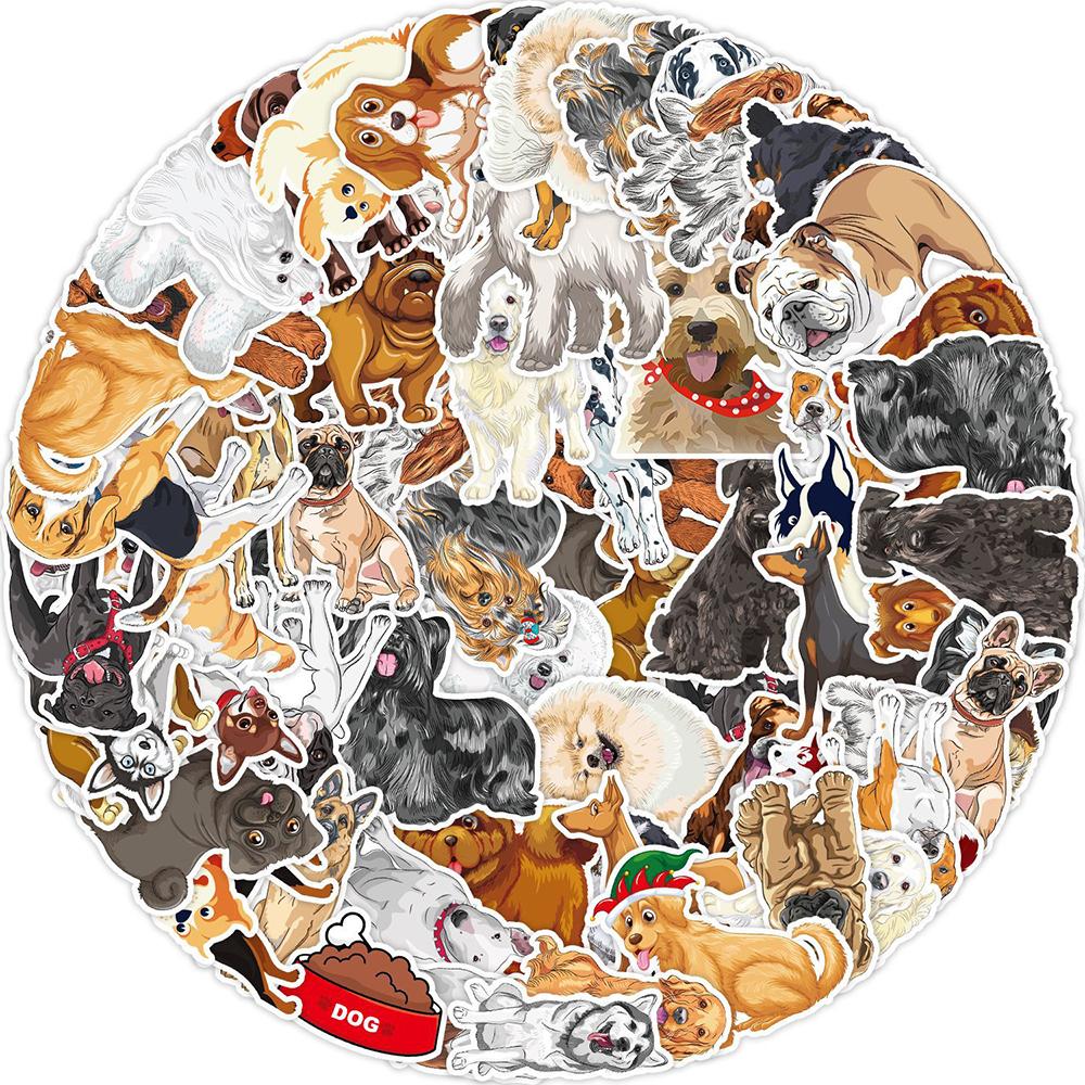 10/30/50pcs Cute Cartoon Poodle Animal Dog Stickers Kawaii Pet Puppy Graffiti Decals Scrapbook Luggage Phone Waterproof Sticker