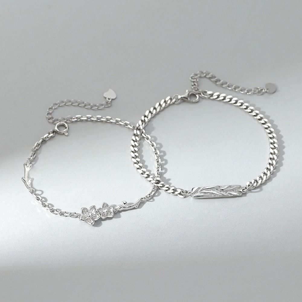 Valentine's Day Simple Thin Bracelet Flower Couple Bangle Temperament Lovers Bracelet  Girls
