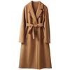 Camel Double-Faced Women’s Long Cashmere Wool Coat - 15% Cashmere, 85% Wool, New for Autumn/Winter 2024.