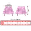 LittleForBig Women's Troublemaker A-Line Pleated Skirt with Lace Hem and Suspenders, Imitation Leather Mini Skirt, Pink, Size 4XL