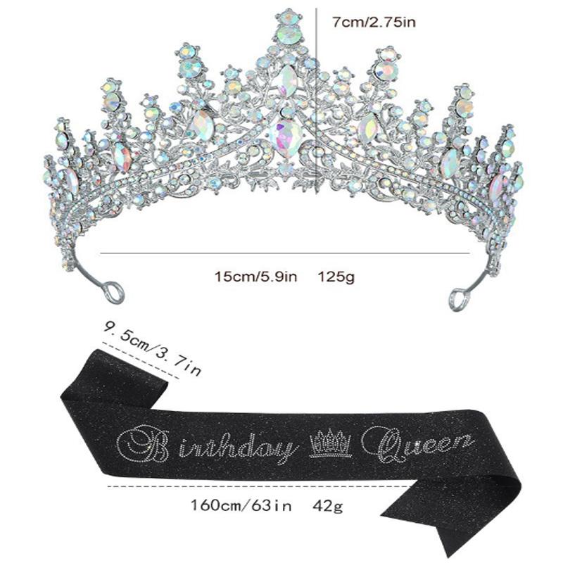 Gold Crown for Women Crystal Princess Tiaras Rhinestone Queen Headband Wedding Bridal Hair Accessories Birthday Pageant Party Coming of Age Ceremony