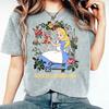 Alice in Wonderland Tshirt Parentchild Clothing Casual Cotton Short Sleeve Travel and Unisex Women Kids Unisex Oversized