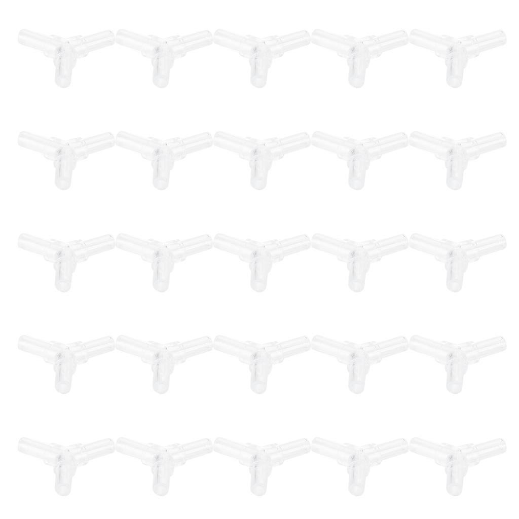 30pcs 4MM Aquarium Fish Tank  Air Tubing Splitter L Shape 3 Way 4 Way Adapter ConnectorCrystal 4