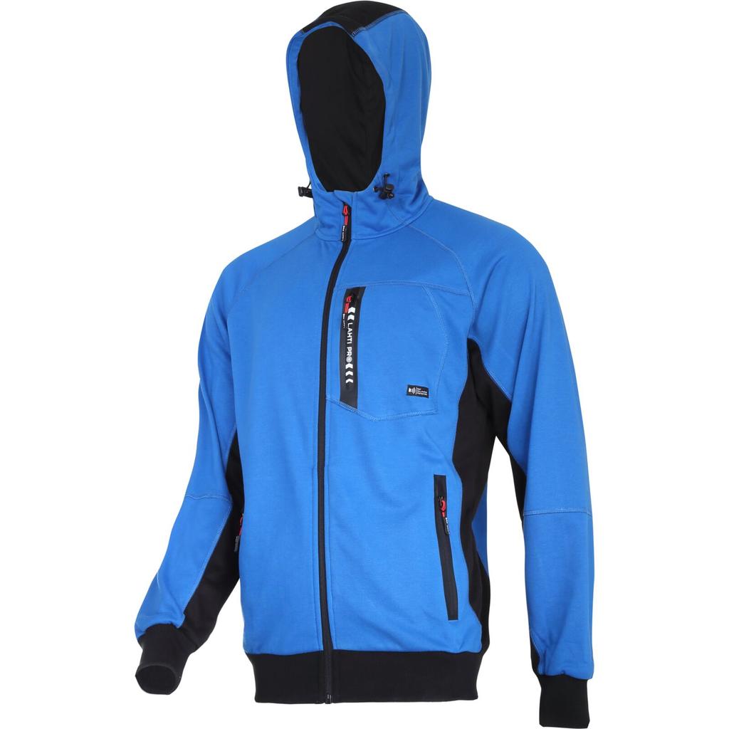Blue and Black Hooded Zipper Sweatshirt, "", Ce, Lahti