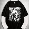 Y2K Japanese Comic Girl Print Men's Contrast Color Long Sleeve T-shirt