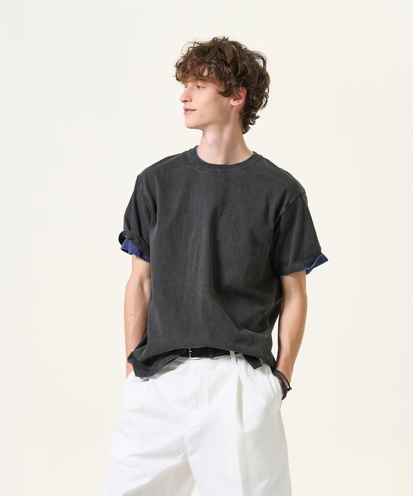 Guson Pigment-Dyed Short Sleeve T-Shirt - Black