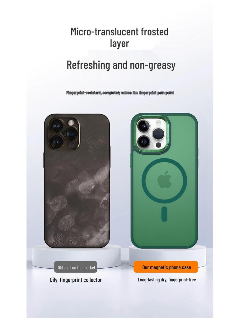 Magnetische Hülle mit Diamanttextur für iPhone 17 Pro Max und 16: Hautgefühl, Mattiert, Fallschutz